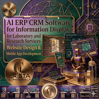 Laboratuvar ve araştırma hizmetleri için bilgi ekranı için AI ERP CRM yazılımı web sitesi tasarımı ve mobil uygulama geliştirme AI CRM