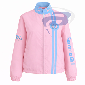 Chaqueta de Carreras de Sarga de Algodón Gamma Phi Delta GPD Sorority para Mujer, Chaqueta de Motociclismo de Alto Rendimiento, Chaqueta de Motociclista de Alta Velocidad - Product Image 2