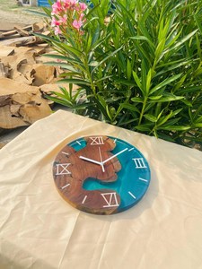 Epoxy Resin and Walnut Wood <b>Wall</b> <b>Clock</b> Handmade Wood Art <b>Decor</b> Unique Home <b>Decor</b> Housewarming Gift Epoxy Resin <b>Wall</b> <b>Clock</b> - Product Image 5