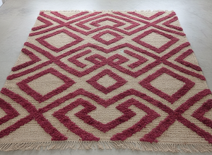 Alfombra de tejido plano antideslizante de poliéster hecha a máquina | Alfombra de patrón floral con textura - Product Image 3