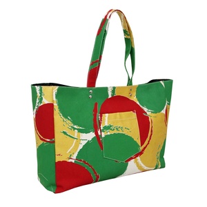 Sac fourre-tout en toile naturelle 12 oz avec poche extérieure en V, une poche intérieure pour téléphone et monnaie, doublure intérieure en polyester, motif imprimé sur toute la surface - Product Image 2