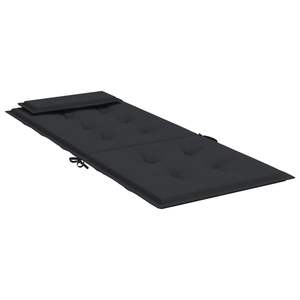 Ensemble de 2 coussins de chaise à dossier haut en tissu Oxford noir avec coussins lombaires et d'assise en mousse et fibres - Product Image 5