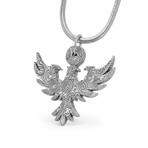 Collar con Colgante de Acero de Damasco con Patrón Repujado Hecho a Mano, Diseño Exquisito, Lujoso y Moderno, Regalo Promocional para el Día de San Valentín - Product Image 4