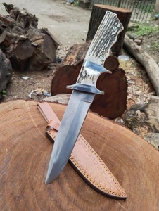 Custom Handmade Damascus Steel <b>Drop</b> Point Straight Tactical Bowie Hunting Knife Stag Horn Handle Outdoor Survival Camping - Product Image 3