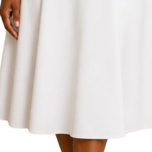 Robe de réunion pour femmes, robe blanche élégante cintrée mi-longue, tenue professionnelle de bureau, robe de soirée formelle, manches courtes - Product Image 3