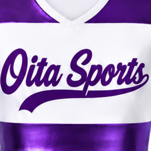 Maillot de cheerleading sans manches sublimé blanc et violet foncé, tenue de sport athlétique pour l'entraînement et la compétition - Product Image 3