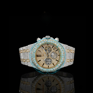 Luxury <b>Watch</b> Factory Wholesale Square Iced Out Moissanite <b>Watch</b> Quartz Waterproof Wristwatch Round Shaped Dial <b>Watch</b> for Sale - Product Image 1