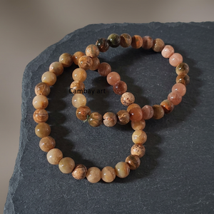 Natural Polychrome Jasper Round Bead <b>Healing</b> <b>Bracelet</b> Handmade Love Theme Home Decoration Wholesale Gemstone Jewelry - Product Image 1