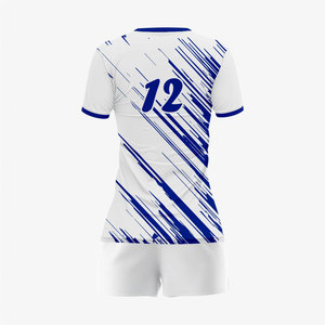 เสื้อวอลเลย์บอลหญิงคุณภาพสูง ชุดทีมพิมพ์ลายแบบซับลิเมชั่น สายรัดสีขาว ดีไซน์สำหรับทีมโรงเรียนหญิง ชุดยูนิฟอร์มวอลเลย์บอล - Product Image 4