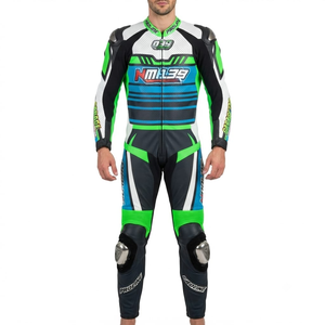 Combinaison de moto pour homme Zuzuki Pro 1 pièce en cuir de vache véritable/cuir de kangourou, style MotoCP, armure niveau 2 - Product Image 1