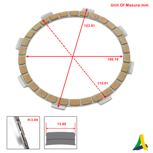 Kit de disques d'embrayage semi-métalliques (5 pièces/kit) YBR 125 - Product Image 3