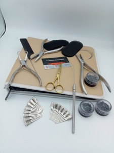 Juego de herramientas de alicates de extensión de cabello con precio al por mayor de pulido de espejo con logotipo personalizado Alicates de microcuentas Pinzas para el cabello Peine para el cabello - Product Image 6