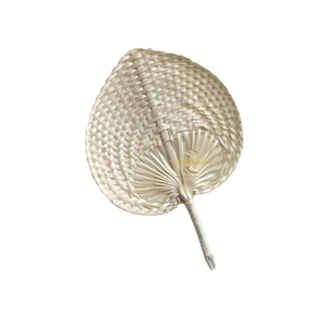 Abanico de mano sin aspas de hoja de palma y junco marino, hecho a mano, de alta calidad, textura natural, manual, para eventos profesionales al aire libre - Product Image 3