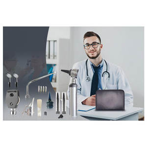 Kit de Diagnóstico Otoscopio Oph, Set de Examen ORL para Oído, Nariz y Garganta con Espejos Otoscopios LED, Puntas de Repuesto y Estuche de Cuero - Product Image 6