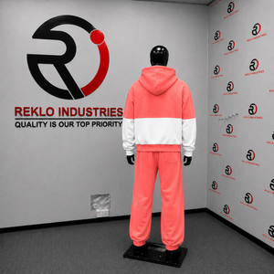 Conjunto de Sudadera con Capucha y Pantalones Largos de Chándal con Cremallera Completa, Ajuste Holgado, Estilo Casual de Otoño, Material de Poliéster y Algodón, Color Coral - Product Image 4