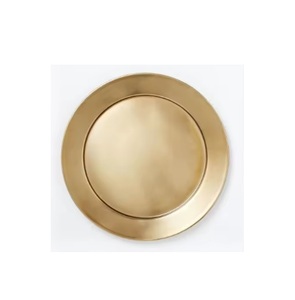 Luxury and Elegant Modern Design Embossed Charger <b>Plate</b> New Copper Plated Charging <b>Plate</b> in Round Shape High Quality Usage - Product Image 1