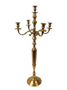 Luxury 5 Arms Gold Color Candle Stand Wedding Occasion Table Display Customizable Designs & Size Modern <b>Candelabra</b> For Events - Product Image 3