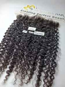 Venta al por mayor de extensiones de cabello humano vietnamita de extremo grueso, cabello crudo frontal rizado birmano - Product Image 5