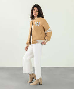 Women's Classic Varsity Letterman Jacket College Style Baseball Bomber <b>Coat</b> Casual Streetwear Fashion Outerwear Premium Quality - Product Image 4