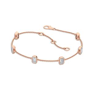 Pulsera Moderna con Diamantes Cultivados en Laboratorio, Corte Esmeralda, 0.97 ct, Biselado, Oro Rosa - Product Image 2
