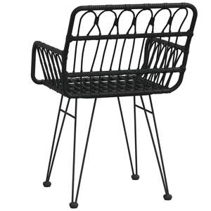 Ensemble de 2 chaises de jardin en acier noir et polyéthylène - Product Image 6