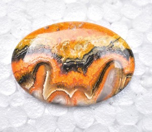 Cabochon en Jaspe Abeille d'Indonésie Naturel de Haute Qualité, Taille 20-40mm, Couleurs Gris Orange, Pierres Précieuses Faites à la Main pour Collier - Product Image 6