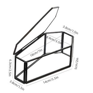 Petite boîte à bijoux en verre noir, forme cercueil, terrarium, rangement Halloween, boîte à bijoux vintage vampire, organisateur de souvenirs - Product Image 5