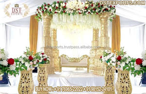 พิธีแต่งงาน Tamilian Manavarai การตั้งค่า mandap ไฟเบอร์กลาสแบบดั้งเดิมของอินเดียใต้น้ำหนักเบาสามารถกำหนดขนาดได้เอง - Product Image 3