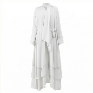 Abaya de satén modesta de la mejor calidad para mujer con sujetador incorporado, tallas personalizables, color personalizado, longitud maxi, estilo elegante - Product Image 1