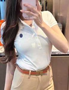 T-shirt d'été décontracté pour femme, haute qualité, manches courtes, en tissu Oxford, anti-plis, séchage rapide, confortable, haut de gamme de marque - Product Image 5