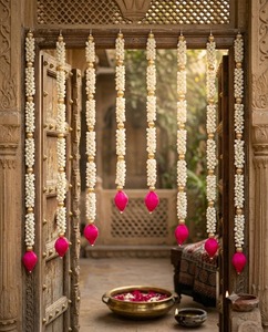 Guirlandes suspendues Urli en fil de laine plastique, décor mural floral en relief, décoration de porte pour mariage, Diwali, maison, taille personnalisée - Product Image 1