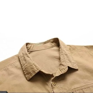 Camiseta de Franela a Cuadros Vintage para Hombre, Personalizada por el Fabricante, 250GSM, con Botones, Manga Larga, Corte Regular y Recto - Product Image 3