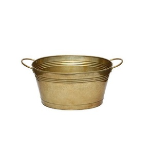 Bac à boissons ovale galvanisé grand format, le plus vendu, avec poignées latérales, seau à glace et refroidisseur à vin en métal pour fêtes, taille personnalisée - Product Image 2