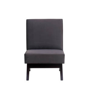 Sillón sin Brazos Estilo Pierre Jeanneret al por Mayor, Silla de Madera Maciza con Patas en V y Tapicería de Tela Premium para Sala de Estar - Product Image 3