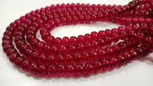Perles de rubis exotiques, forme ronde, lisses, 7-8 mm, vendues par brin de 8 pouces de long - Product Image 5