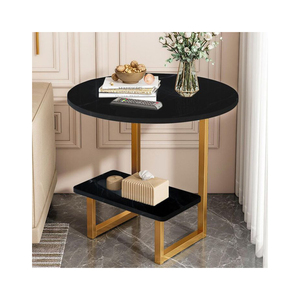 Table basse ronde en bois avec pieds en métal, nouvelle arrivée, table d'appoint moderne, support de canapé, meuble d'appoint, décoration intérieure - Product Image 6