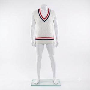 <b>Cricket</b> <b>Jumper</b> Wholesale V-Neck Sweater | OEM Team Custom Logo Supplier | Lightweight Durable Breathable 100% Polyester Unisex - Product Image 1