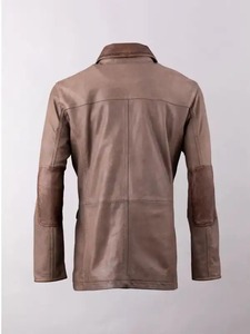 Mens Garth Genuine Brown Leather <b>Coat</b> - Product Image 3