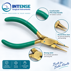 Alicates Profesionales de Punta Redonda para Joyería, Herramienta de Precisión para Doblar Alambre, Hacer Lazos y Abalorios, con Agarre Cómodo - Product Image 4