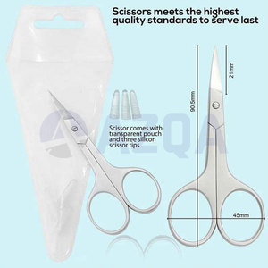 Tijeras Multiusos de Acero Inoxidable con Hoja Curva para Mano Derecha, para Cutículas, Cejas y Pestañas, con Puntas Finas y Afiladas para Uñas y Rostro - Product Image 2