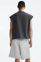 Shorts Bermuda pour Homme en Coton Gris à Imprimé Animal avec Cordon de Serrage à la Taille, Poches, Tissu Respirant - Style Sport, Gym, Casual
