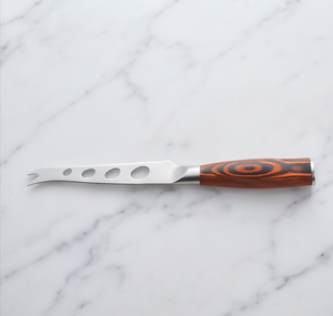 Ensemble de couteaux à fromage en acier inoxydable brillant avec manche en bois et spatule, idéal pour le plateau à fromage et les outils de cuisine - Product Image 1