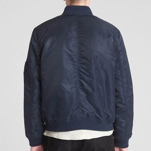 Chaqueta Bomber Azul Marino para Hombre, Cuello Alto, Cierre de Cremallera, Estilo Casual, Material de Poliéster, Ropa de Otoño, Chaquetas para Hombre - Product Image 2