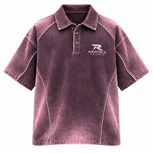 Camiseta de Manga Corta para Hombre, Corte Holgado, Secado Rápido, Tejido de Punto, Logotipo Frontal, 100% Algodón, Azul, Ropa Casual - Product Image 6