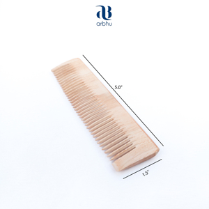 Peigne à dents larges en bambou naturel, antistatique, en bois, pour le massage du cuir chevelier, démêlant les cheveux - Product Image 4