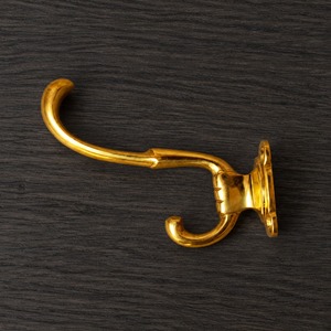 SHUBHAM Gancho Doble de Latón Macizo Dorado Pulido para Colgar Abrigos, Sombreros y Toallas, Gancho Decorativo para Ropa, para el Hogar - Product Image 3