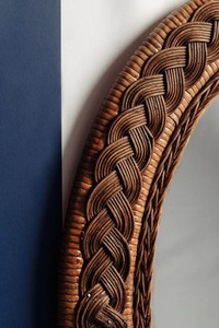 Decorative Oval Rattan Wall <b>Mirror</b> <b>Lightweight</b> Natural Frame Wall Decor Accent For Living Room Bedroom And Hallway Styling - Product Image 3
