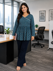 Jaipur Moda Anaya I Kurti court imprimé en coton de qualité supérieure pour femmes, tunique ethnique décontractée pour tous les jours et le bureau - Product Image 5