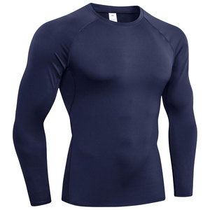 Chemise de sport pour homme à manches longues, bleu marine, séchage rapide, spandex UPF50+, pour la natation et le surf, adulte - Product Image 1