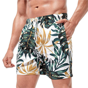 Shorts de Baño para Hombre con Estampado de Hojas Tropicales, Secado Rápido, Cordón Ajustable, Casuales, con Bolsillos, Cintura Media, Corte Corto - Product Image 6